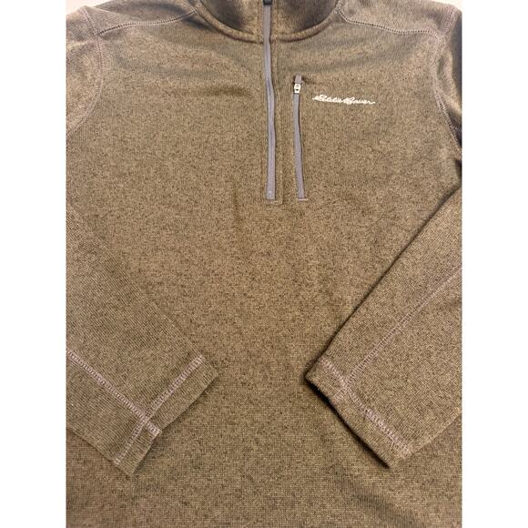 Eddie Bauer Men's Fleece 1/4 Zip Pullover Sweater Dark Green Size M - Picture 2 of 5